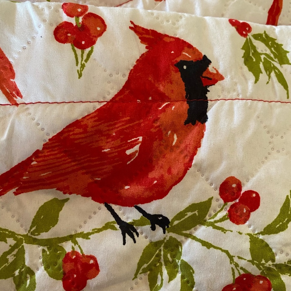 Holiday Cardinal Print Full-Size Quilt Set